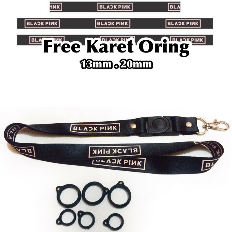 

lanyard BLACK PINK gantungan kunci DISTRO / tali lanyard gantungan leher id card name tag kartu nama