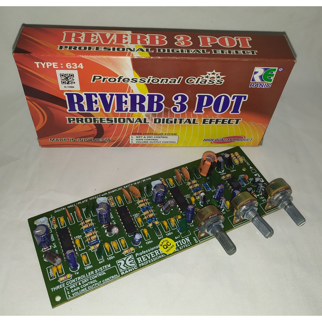 Kit Tone Control REVERB 3 Pot Kit Ranic Type-175