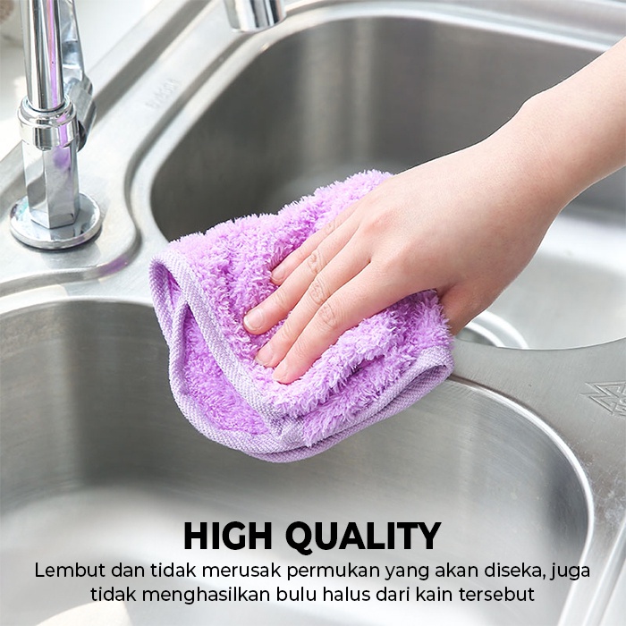 Lap Tangan Kain Handuk Pembersih Meja Piring Dapur Serbet Microfiber Gantung H25 Lap Tangan Murah Berkualitas