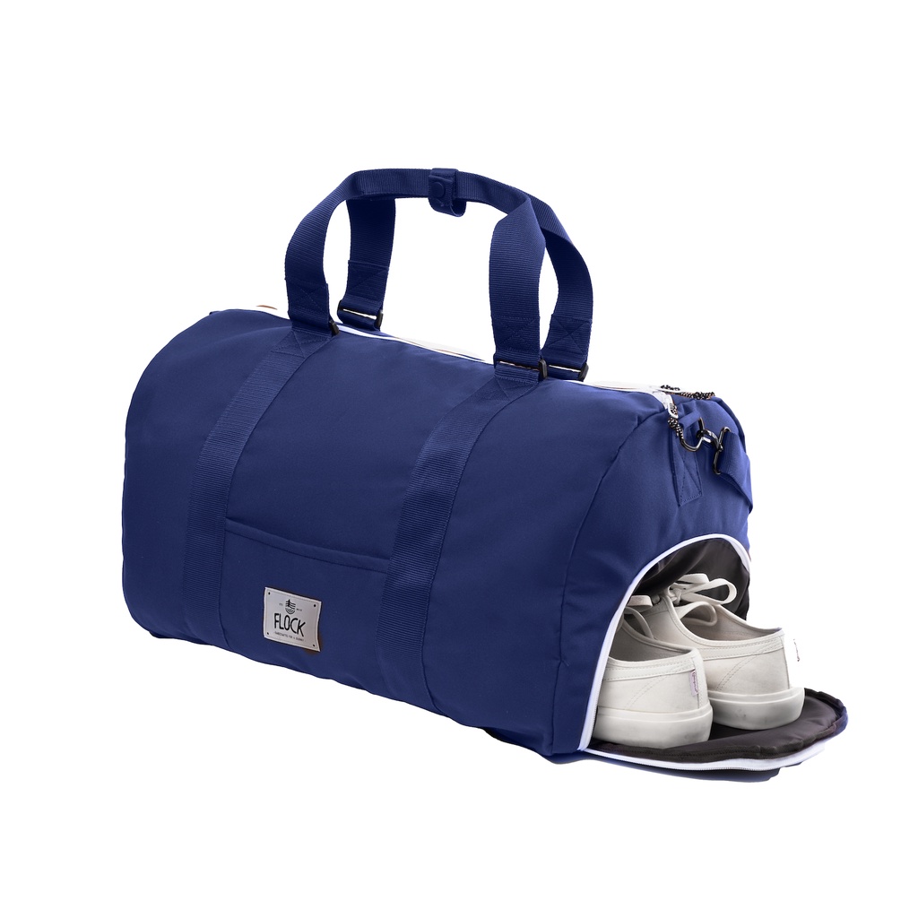 FLOCK Superior Large Duffle Bag - Water Resistant - Blue Navy