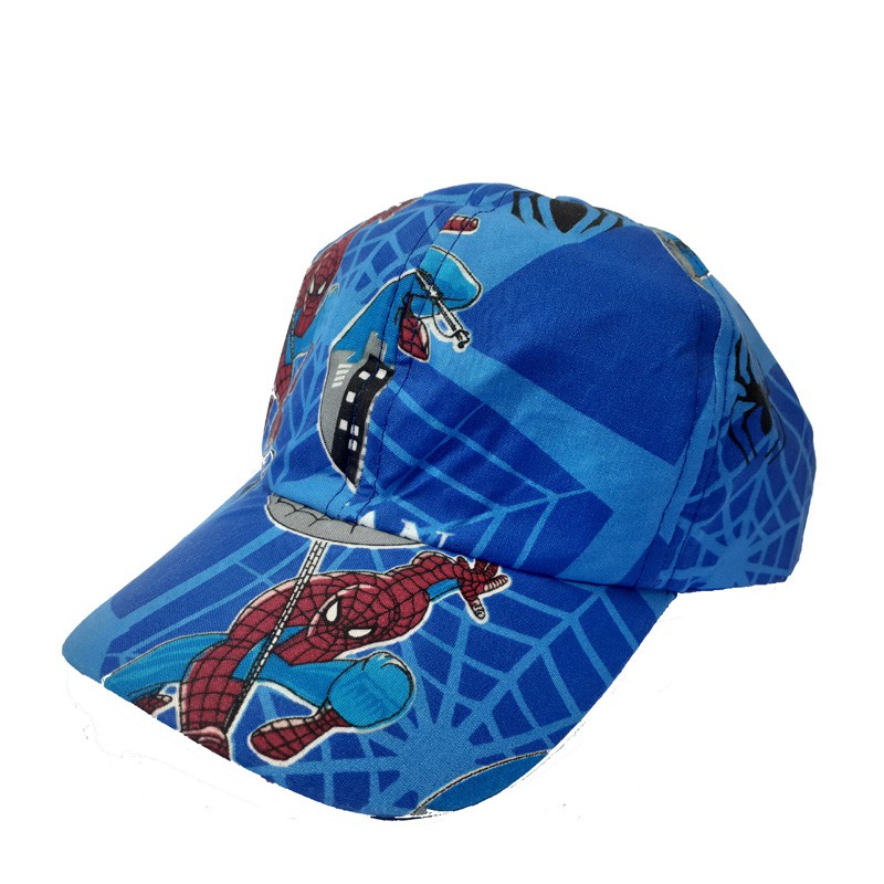 Topi Anak Sablon Sublim Karakter Lucu / Topi Anak Karakter / Arshila_fashion (TPA001)-Spiderman Biru Benhu