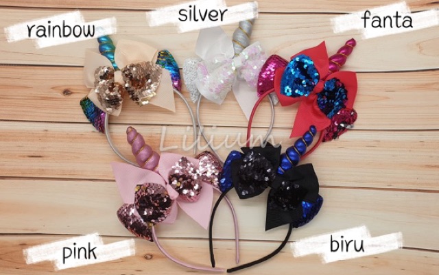 Bando Unicorn Sequin Pita BU02 BU03 / hairband anak