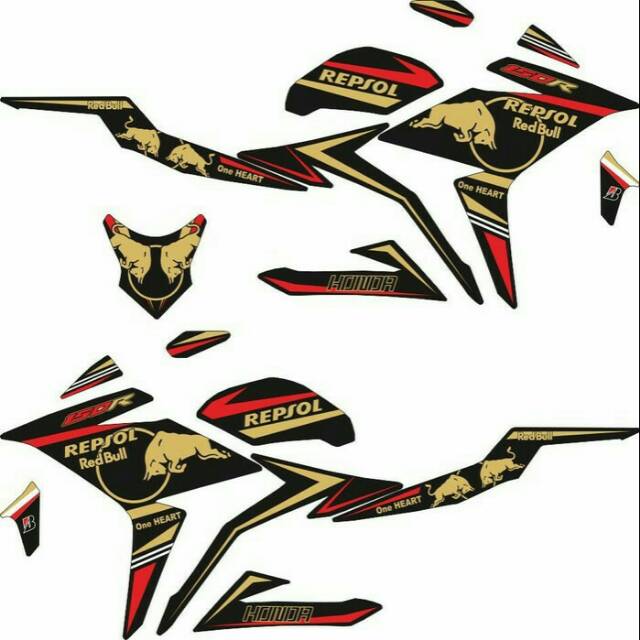 Sticker All New CBR150R Striping Repsol Red Bull Gold Edition
