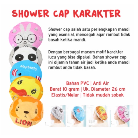 SHOWER CAP KARAKTER TOPI KERAMAS