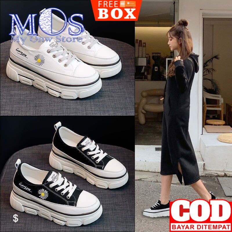 SePaTu Wanita Cewe Tali Sneakers Import Tinggi Hak Fashion Terbaru 2021 Trendy murah korea XD