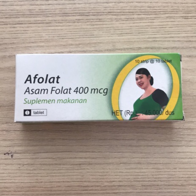 Afolat Asam Folat 400 Mcg Isi 10 Strip - Box