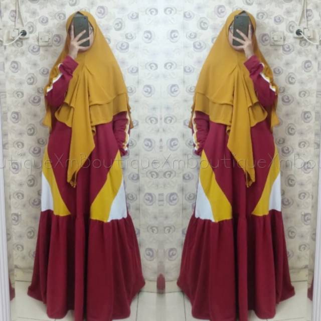  Gamis  Syari sporty casual olahraga kaos  babyterry premium 