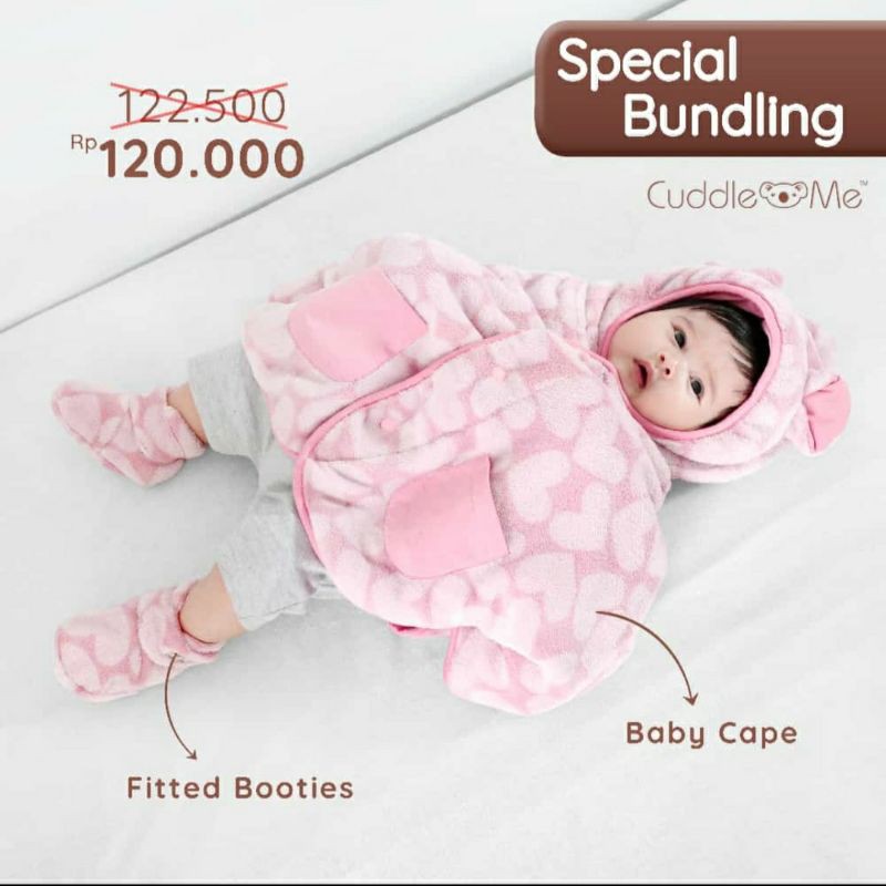 Paket Kado Set Baby Cape + Booties CuddleMe Paket Bundling Babycape Booties CuddleMe