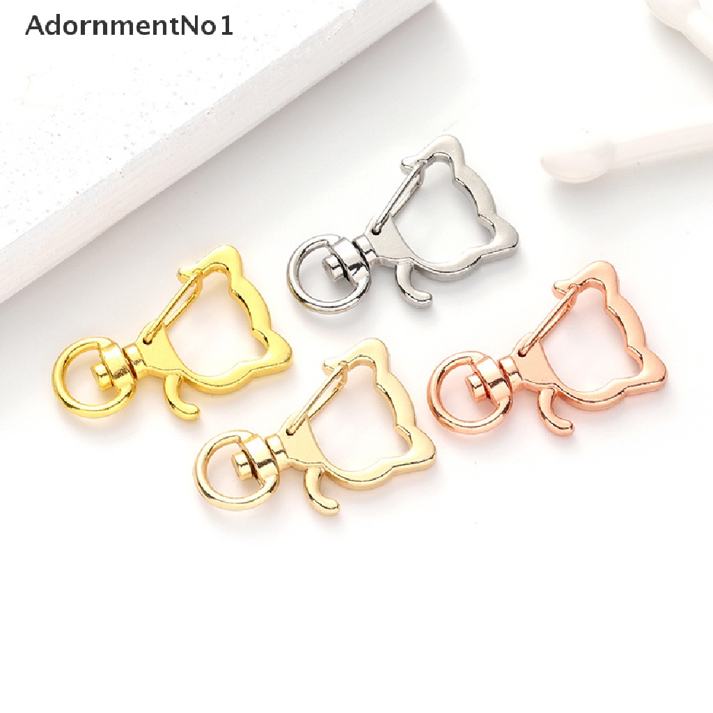 (AdornmentNo1) 10pcs Gantungan Kunci Bentuk Kucing Hollow DIY