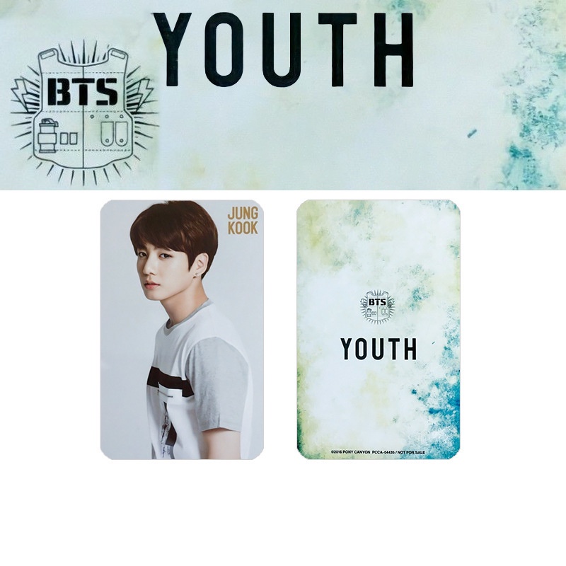 8pcs / set Kartu Lomo Foto BTS Bangtan Boys YOUTH Jepang SUGA JiMin V RM Jin J-Hope Jung Kook