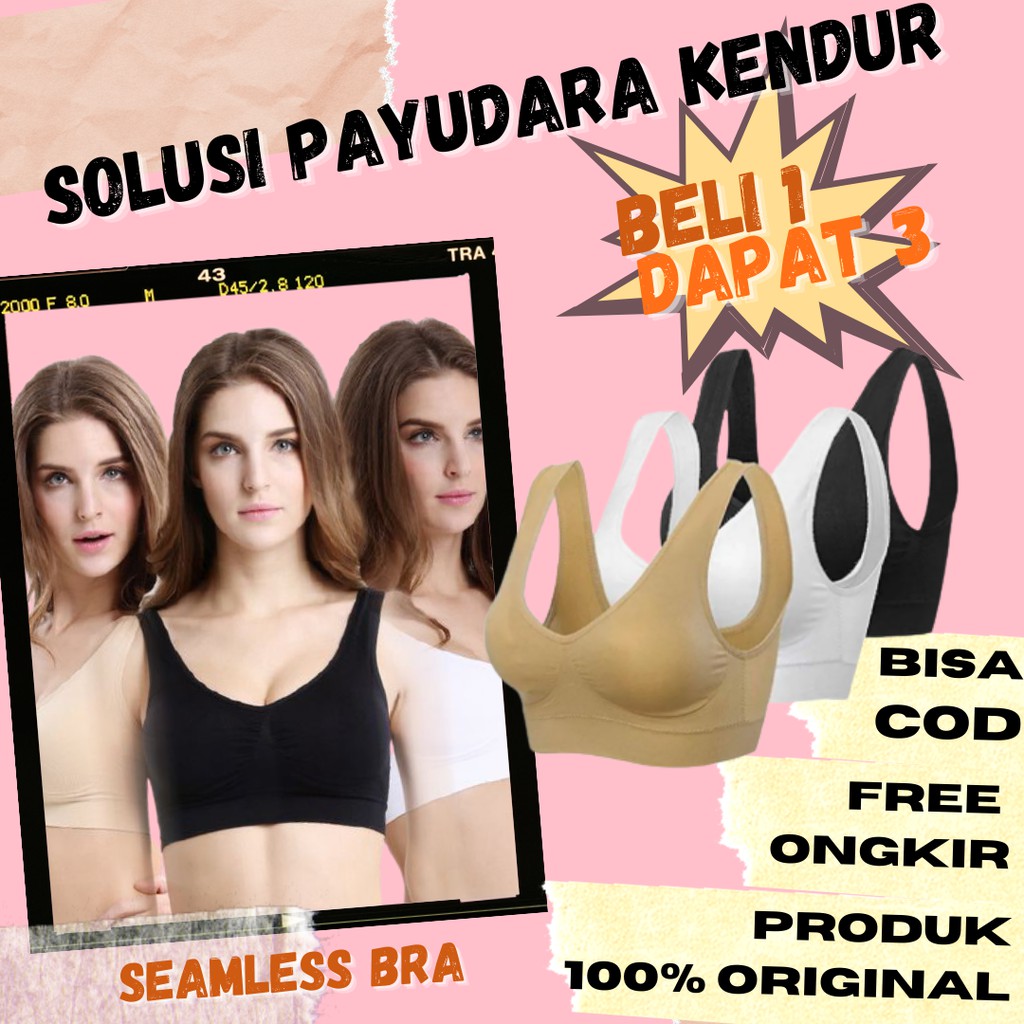 [COD] BH Pakaian Dalam Wanita Seamless Sport Genie Bra BH Kutang Original (Classic, Summer, Pastel)