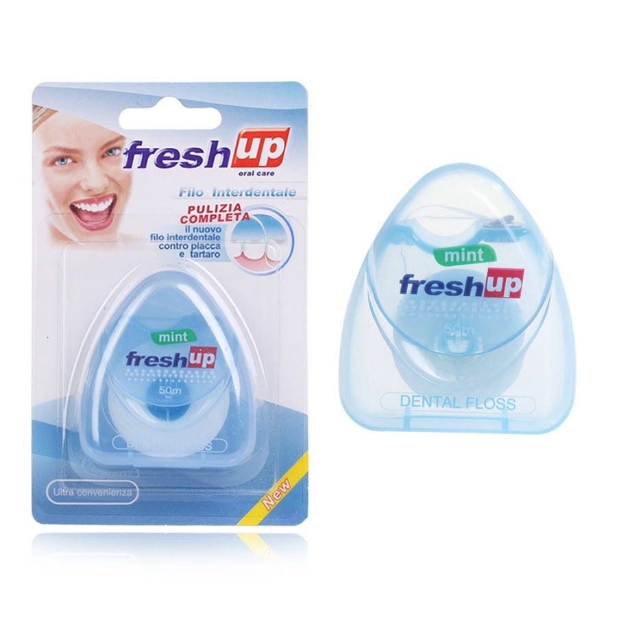 Dental floss roll fresh up 50 meter wax mint benang gigi oramint 50m 50 m waxed pembersih sela gigi celah gigi