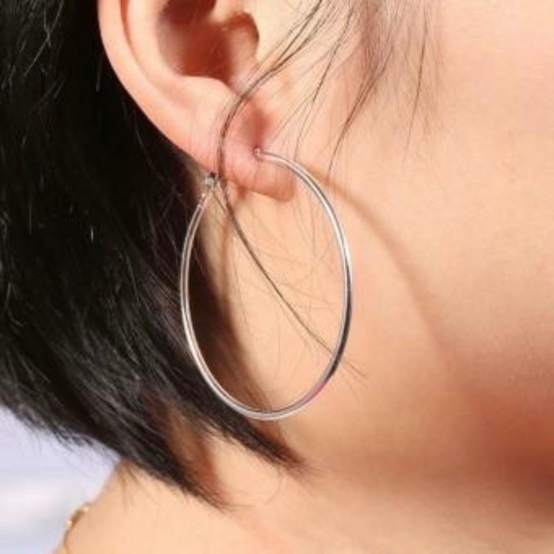 anting hoops ring besar gypsi anting ring besar stainless titanium hos