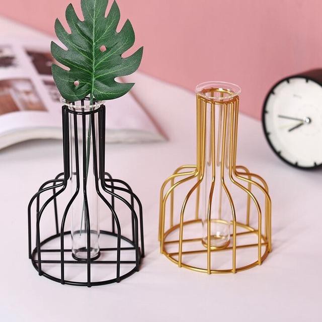 gw NORDIC TABLE VASE VAS BUNGA KACA MEJA - GOLD Terkini¯ | Shopee Indonesia