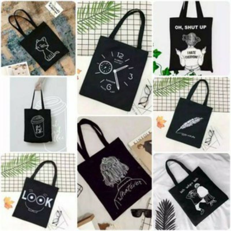 Arifirn Tas Tote Bag Wanita dan Pria Murah T1 (Perekat)