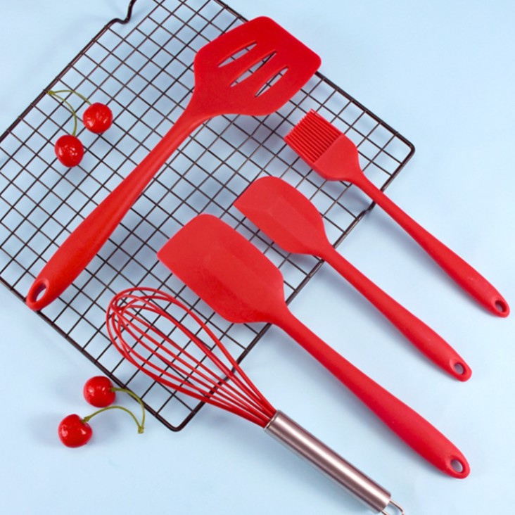 MARKAS88 Spatula Set Peralatan Masak Spatula Silikon Tahan Panas Spatula Silicon 5 in 1