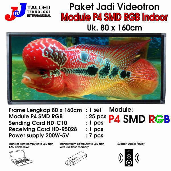 VIDEOTRON P4 SMD RGB INDOOR PAKET JADI UK 80 X 160CM - JNJ TALLED