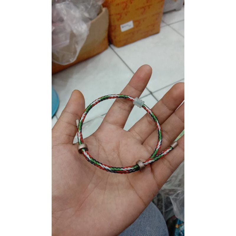 (free 4stoper) gelang ongsrot kunci brown/ gelang serut/ gelang waterproof/gelang tumpuk kunci brown