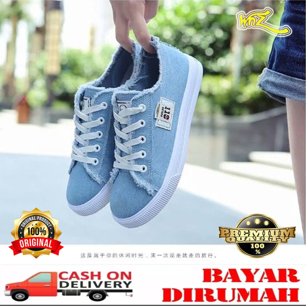 Sepatu KETS Wanita Model Terbaru / Sepatu Wanita Denim / Sepatu Wanita TERMURAH/TERLARIS