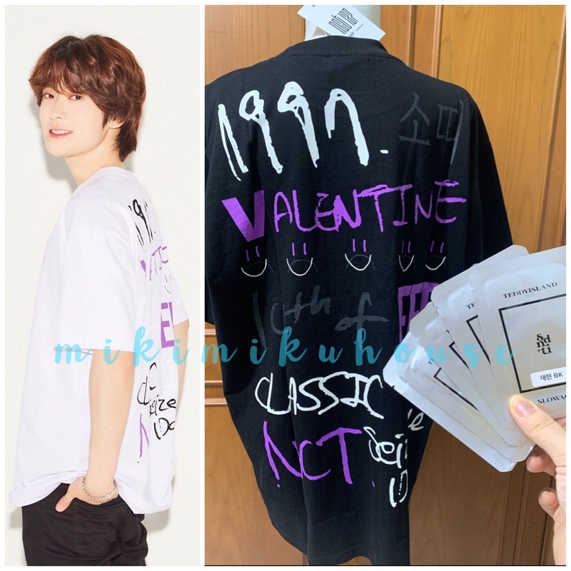 READY NCT 127 JAEHYUN SLOW ACID TEDDY ISLAND SCRAP T-SHIRT KAOS JAEHYUN SLOW ACID X TEDDY ISLAND OFF
