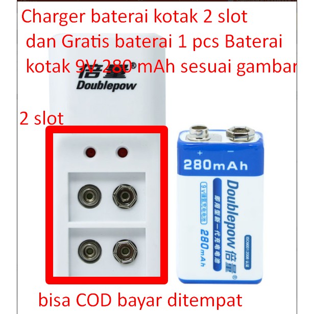 Jual Charger Baterai Kotak 2 Slot Dan Gratis Baterai 1 Pcs Baterai