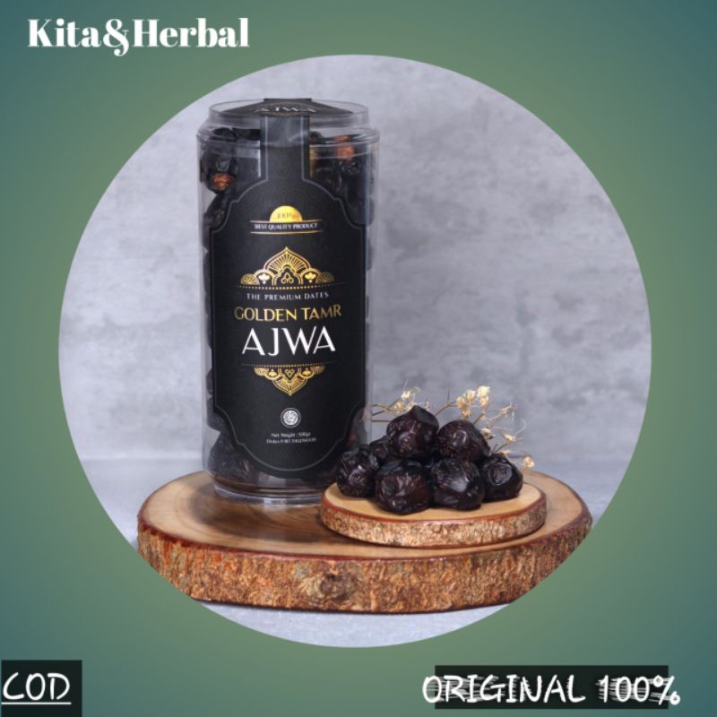 

Kurma Golden Tamr Ajwa 500gr/Kurma ajwa premium