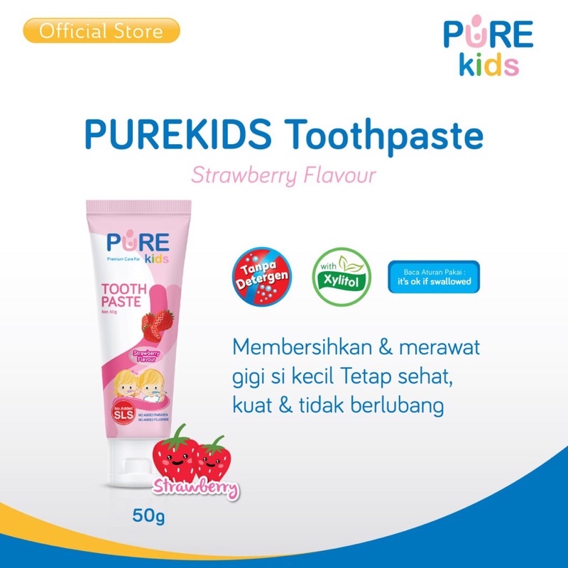 Pure Kids Toothpaste / Pasta Gigi Bayi / Odol Bayi / Odol Anak n