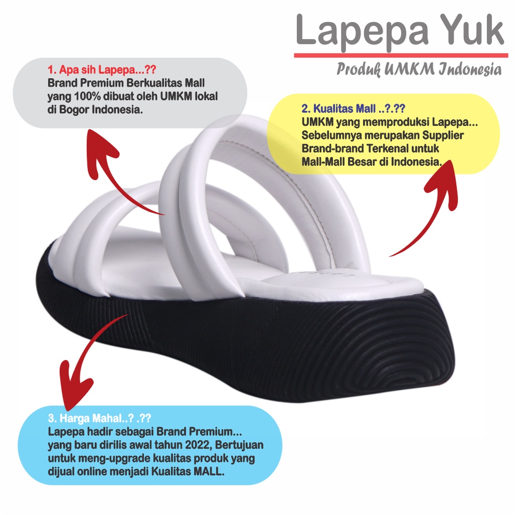 LAPEPA YUK - Sandal Platform Anak Perempuan Usia 2 sampai 10 Tahun ZOYA KIDS Sendal Anak cewek Wedges Wanita Empuk Model Silang Warna WHITE  Putih Ban dua Lucu  cewe Slop Usia Umur 3 4 5 6 7 8 9 thn Tahun Premium Ori Original Mall Official Store