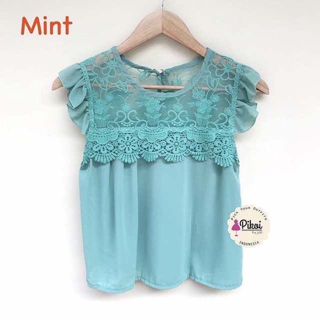 Blouse katun putih cantik / blouse bangkok murah / blouse lace cantik / blouse cewek murah / 1953