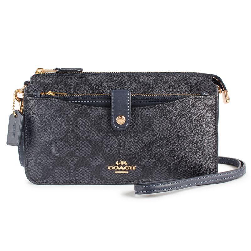 Noa Pop-Up Messenger In Black Signature Canvas(Coach 37458)