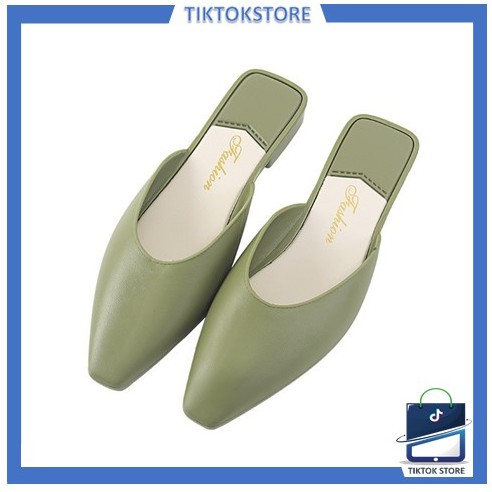 TIKTOK - Sandal Baotou wanita tumit rendah flatshoes wanita BISA COD