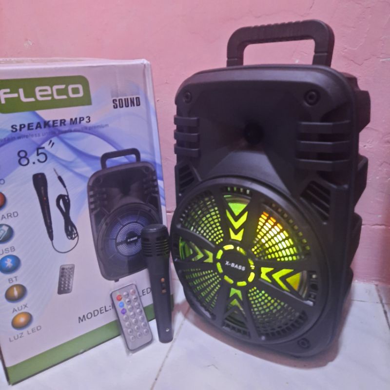 Speaker Bluetooth F8601/F8602 Bonus Mic Karaoke/Salon Aktif Portable Radio Fm Subwoofer 8inc Wireles