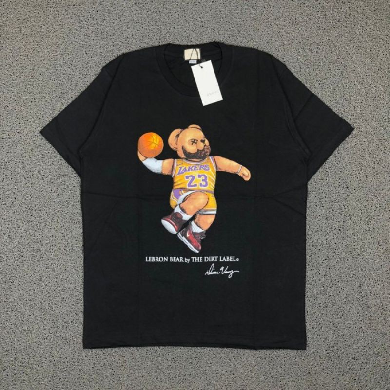 T SHIRT KAOS GUCCI PARODY BEAR LAKERS