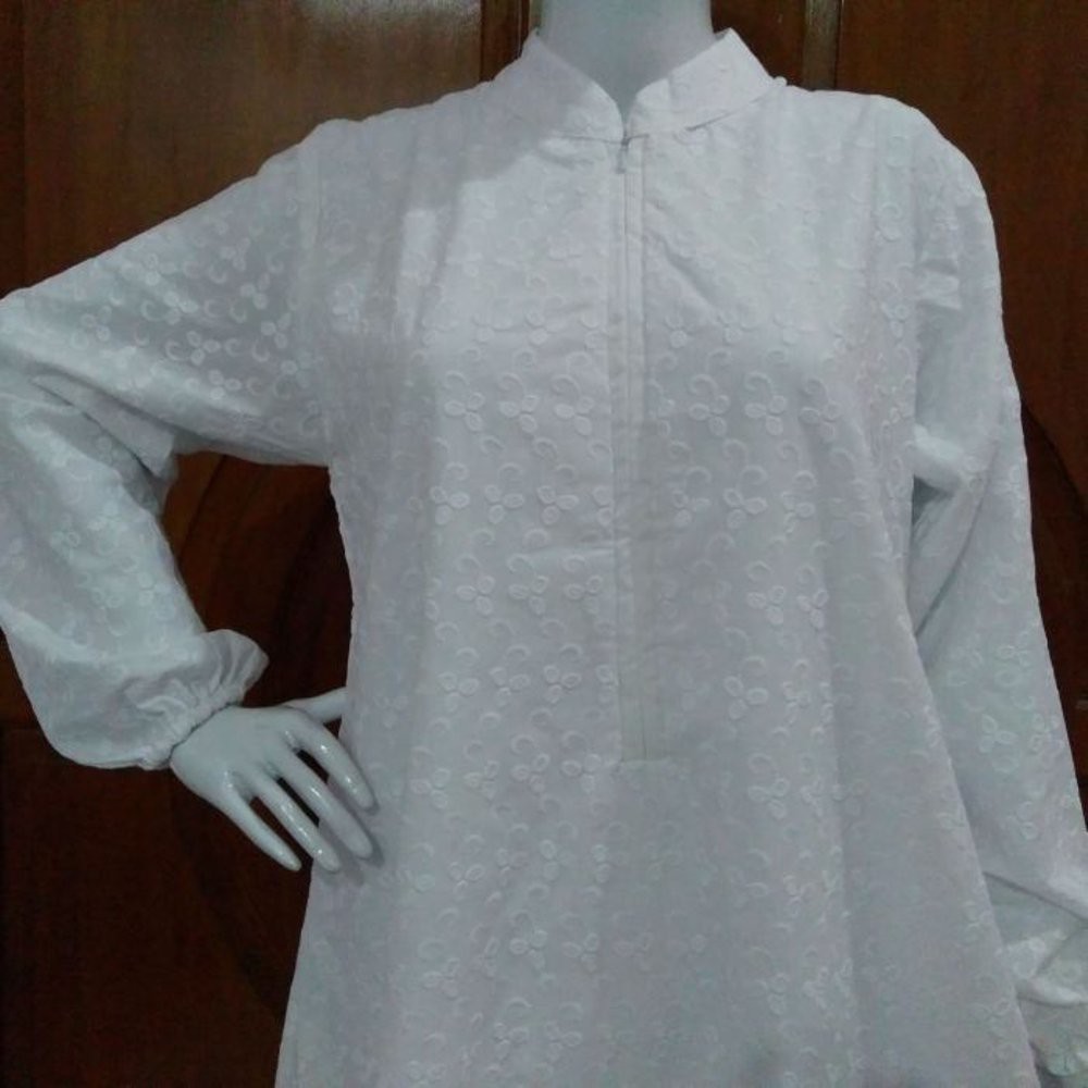 MURAH Baju Gamis Putih Raisma Muslim Wear- Gamis Wanita Katun Jepang Putih