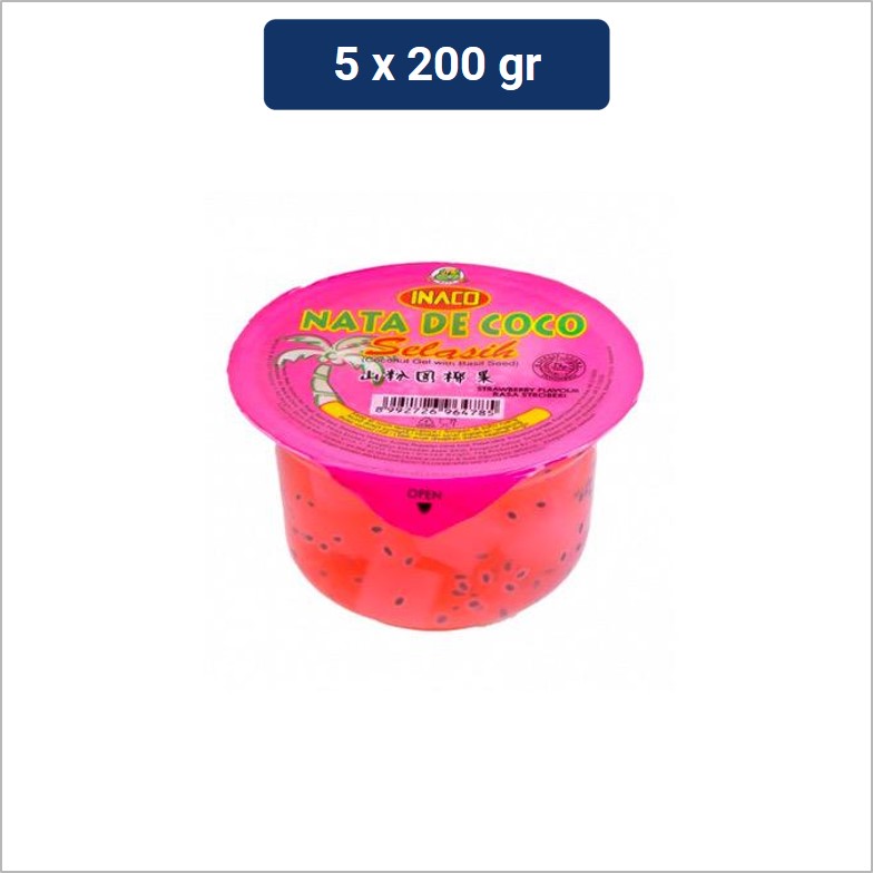 

Nata Decoco Cup Selasih Strawbery 200 Gr x 5 Pcs