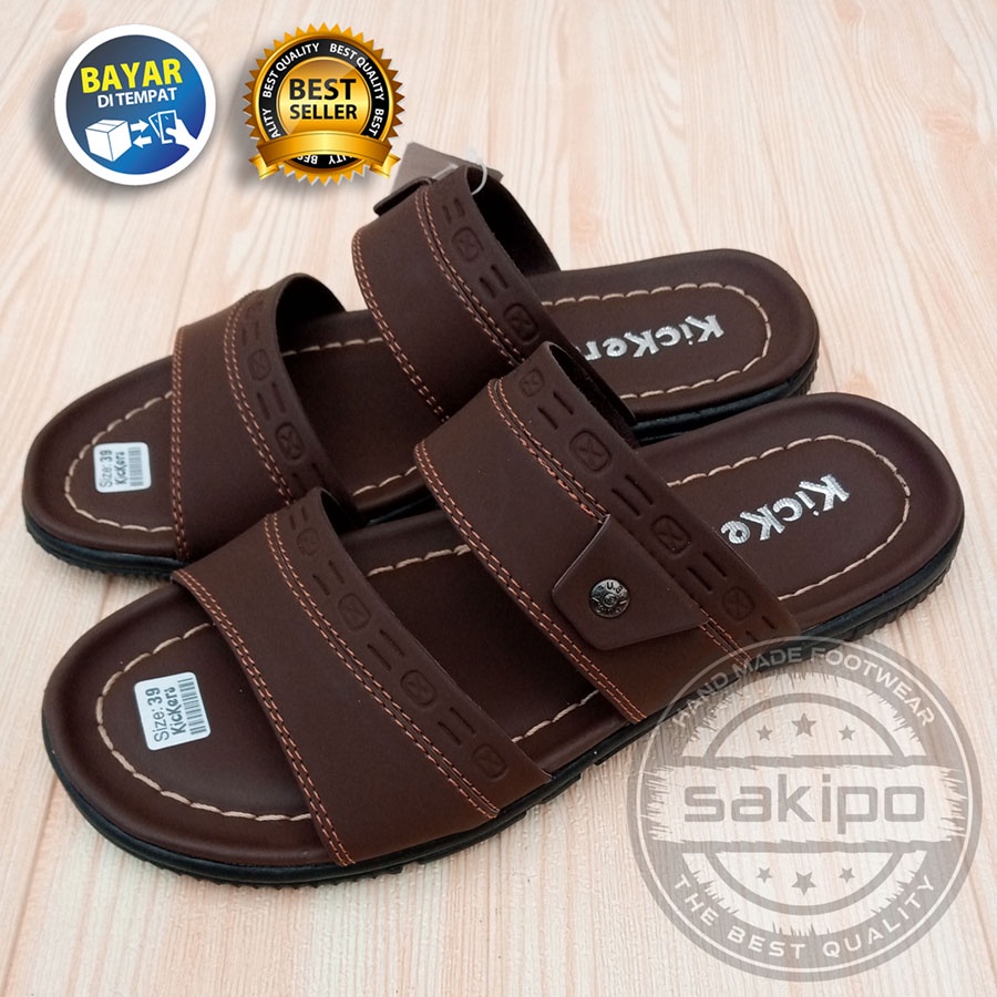 PROMO 2.2 SANDAL PRIA DEWASA KICKERS BAN 2 TRENDI TERMURAH TERBARU / SANDAL SLOP TREPES / SAKIPO