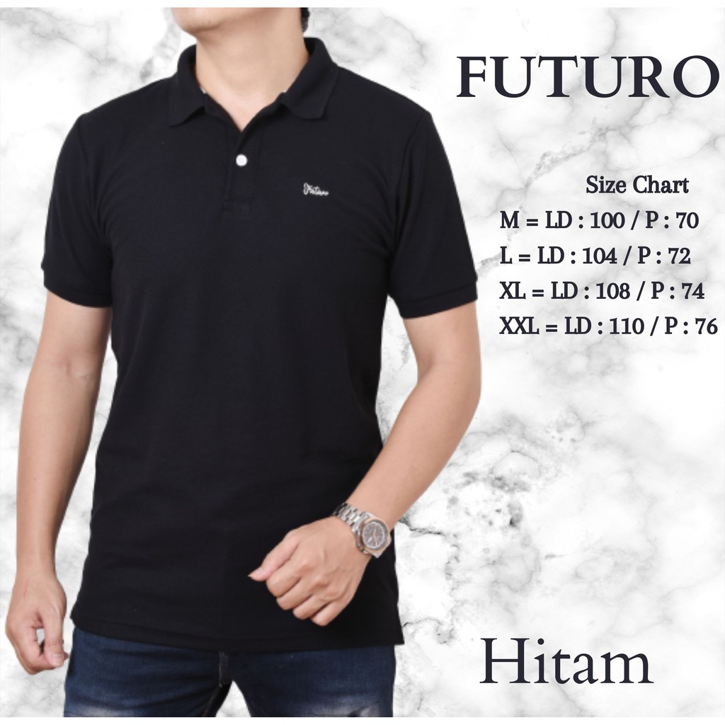 Polo shirt kaos kerah warna hitam