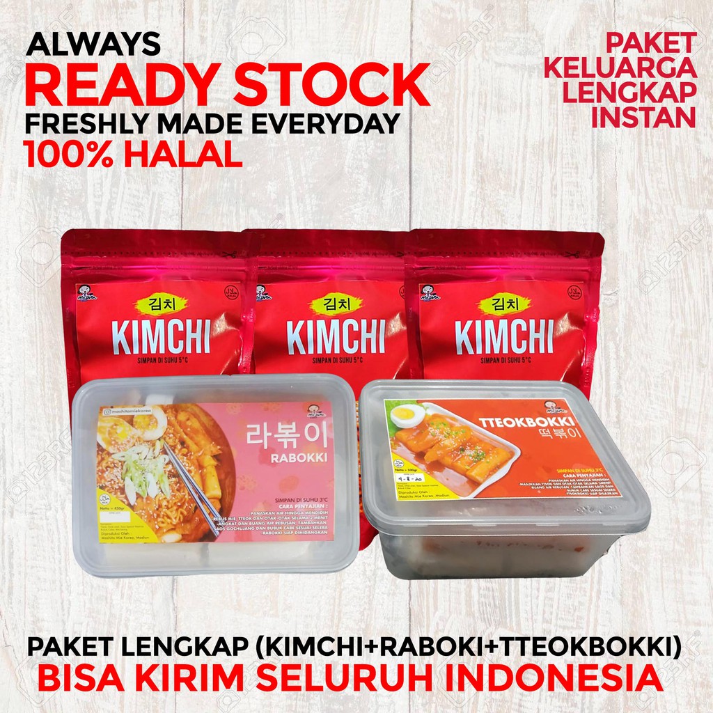 

[PAKET KOMPLIT] Rabokki/Rapokki Topokki Kimchi Instan 5in1 HALAL HEMAT Promo 2.2 Imlek MEN Sale