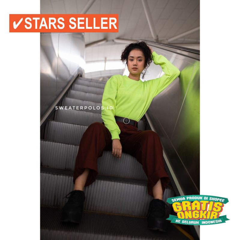 JAKET TERKEREN COWOK CEWEK  JEANS  BIOBLITZ / Sweaterpolos JAKET BASIC SWEATER HIJAU STABILO NEON