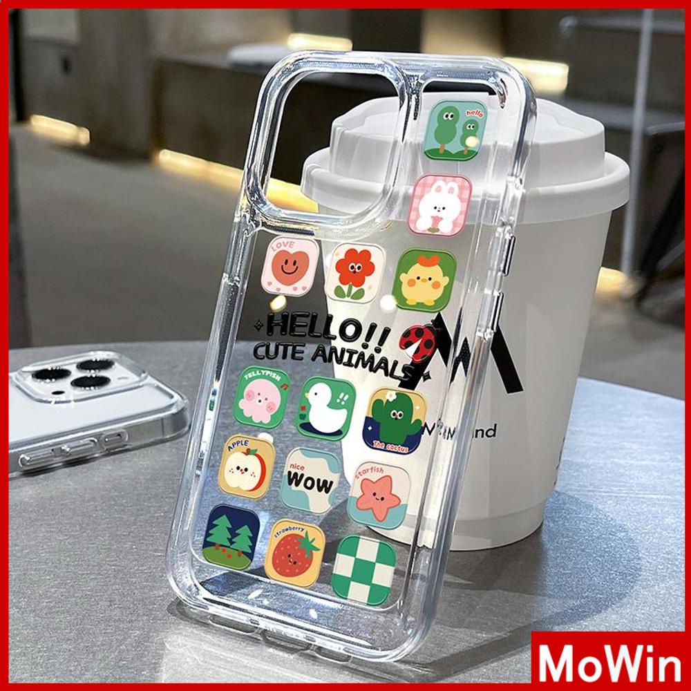 iPhone Case HD Acrylic Hard Case High Clear Metal Button Protection Camera Shockproof Cartoon Cute Compatible with iPhone 14 Pro Max 14 Plus 13 Pro Max 12 Pro Max 11 XR 7Plus