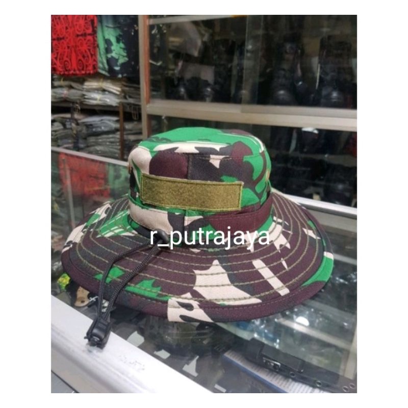 Topi Rimba Loreng TNI premium anti air full velbet/TOPI RIMBA LORENG VELBET KAWAT