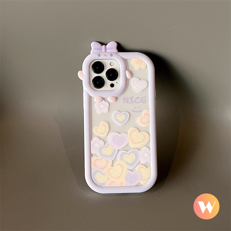 Casing Soft Case TPU Motif Hati / Smile 3D Untuk IPhone XR 11 13 12 Pro MAX 6 6S 7 8 Plus XR X XS MAX SE