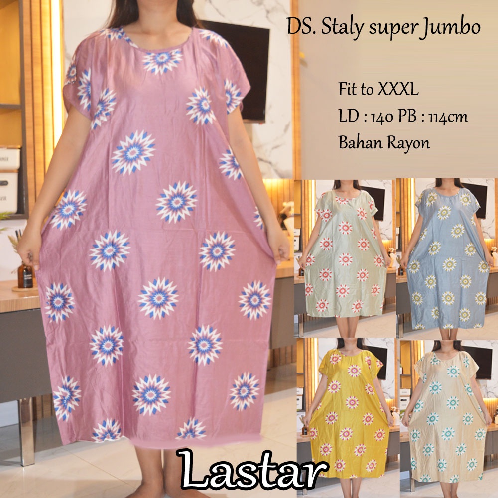 Daster super Jumbo staly LD 140 | 1kg muat 5pcs  | daster murah-1