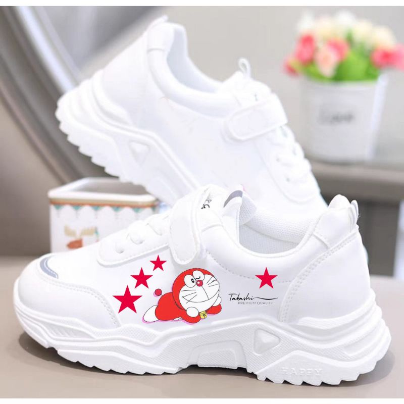 TmO - 8.8 Sale Sepatu wanita fashion sneakers JintuDoremon/sepatu sneakers tali dan repet trendy termurah bisa cod kekinian/sepatu wanita jalan santai trendy/sepatu wanita sneakers santai jalan trendy