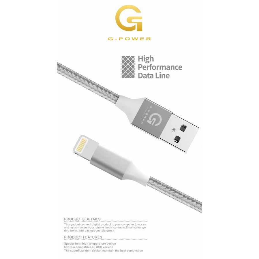 G-POWER Kabel Data iphone C - IP 20W Type C to Lightning iPhone Fast Charging PD IPHONE 8 Plus X Xs Xs Max 11 12 13 Pro Max