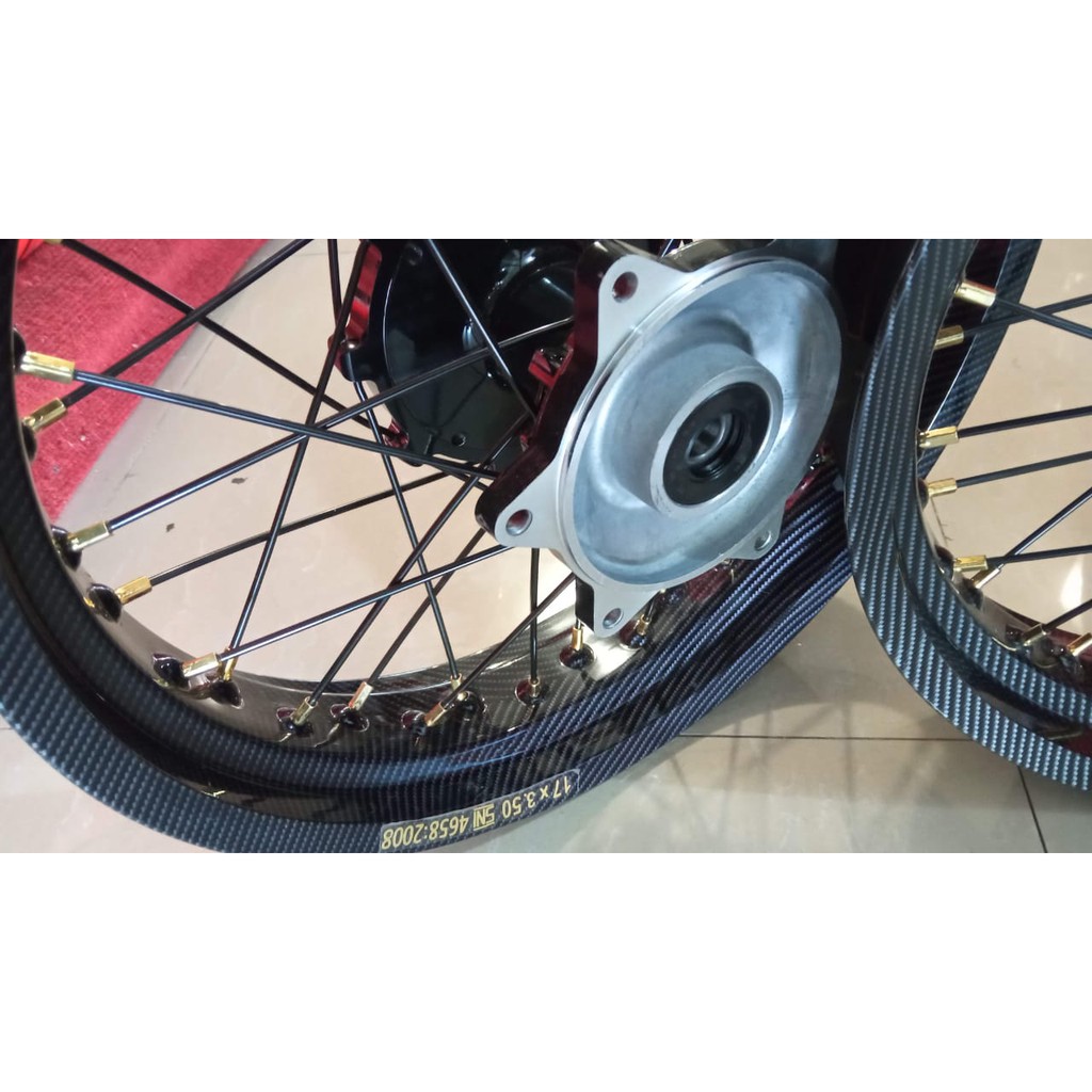 Velg Set Champ CRF Carbon Velg Champ Ori 1 Paket Tromol jari jari velg Ring 17