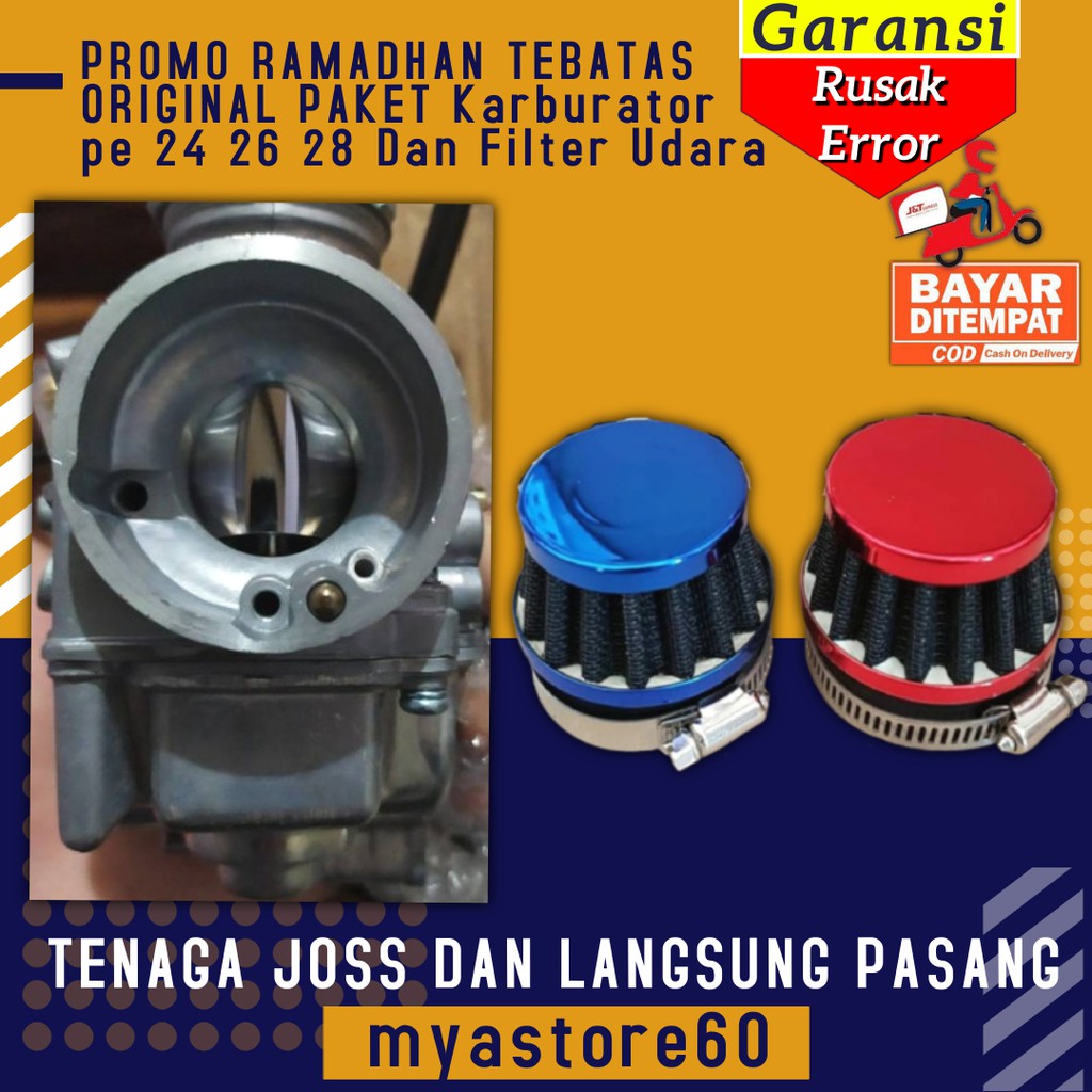 Paket Promo Terbatas Karburator KEIHIN PE 24 PE 26 PE 28 Karbu Plus Saringan Motor Filter Udara PE