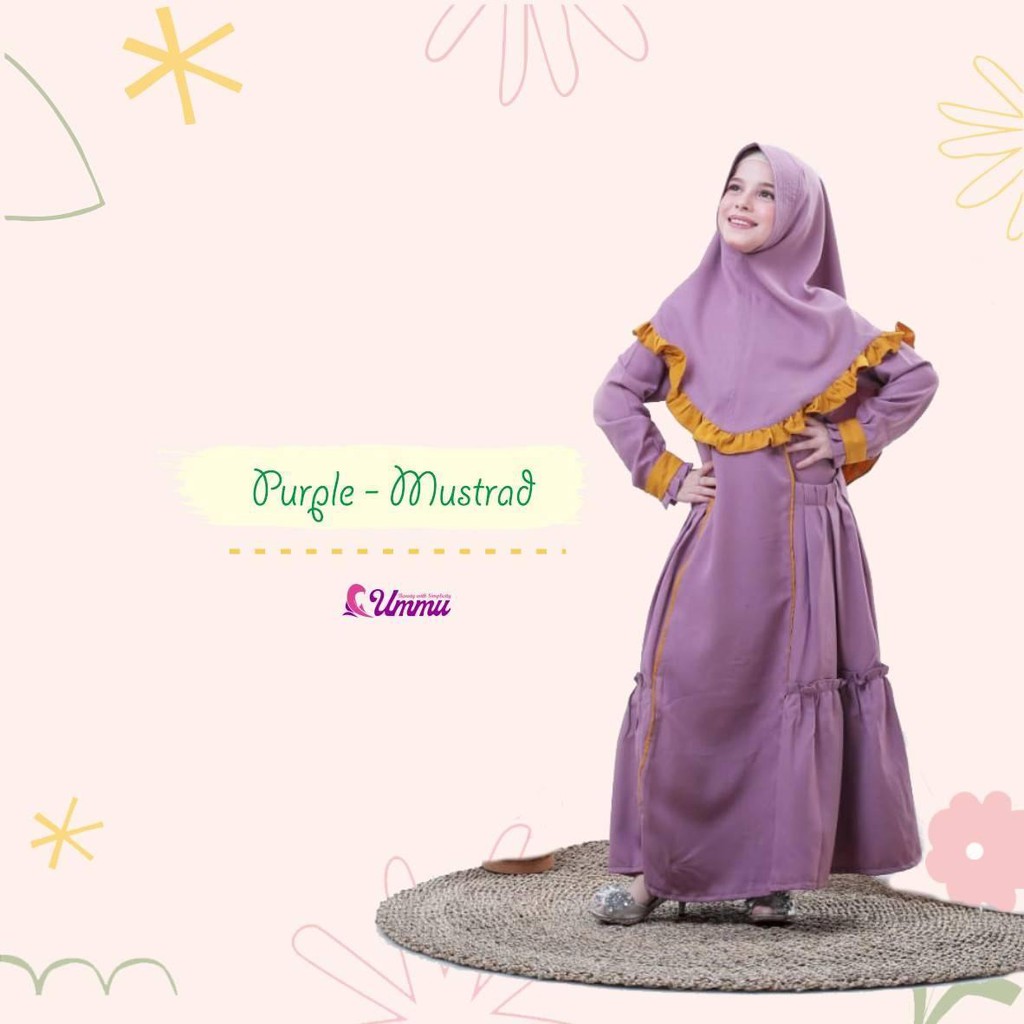 SET GAMIS dan KHIMAR NAURA KIDS