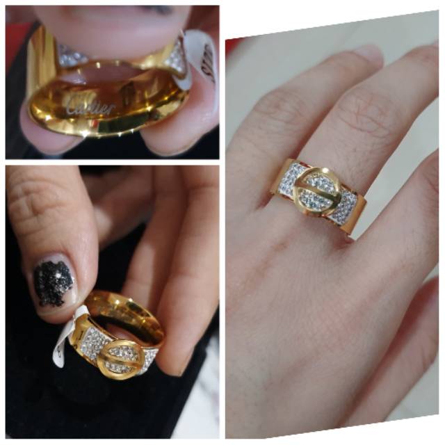 Cincin Titanium Premium Gold cincin titanium swan cincin Stainless steel anti karat anti alergi