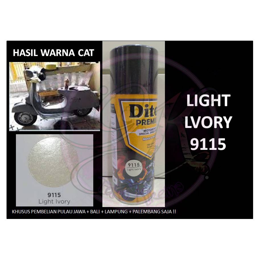 Cat Pilox Diton Premium LIGHT IVORY 9115 400cc warna putih gading pylox frame sepeda motor mobil